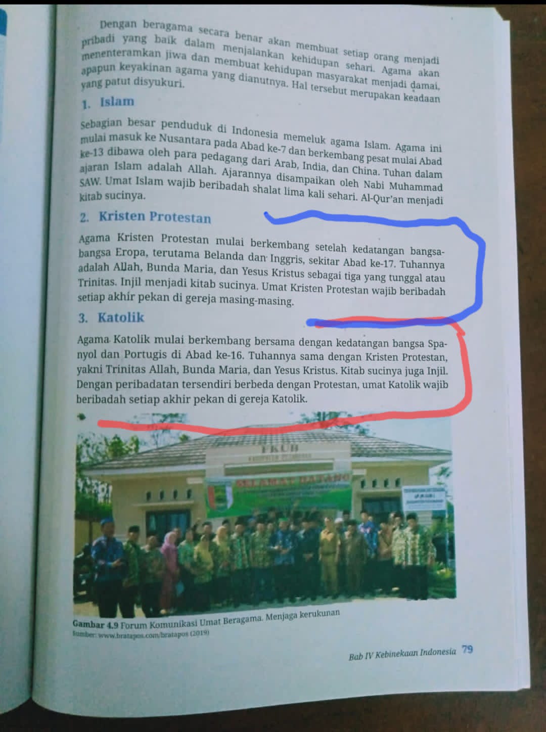 Konten buku pelajaran Pendidikan Pancasila dan Kewarganegaraan SMP Kelas VII yang dipermasalahkan PGI.