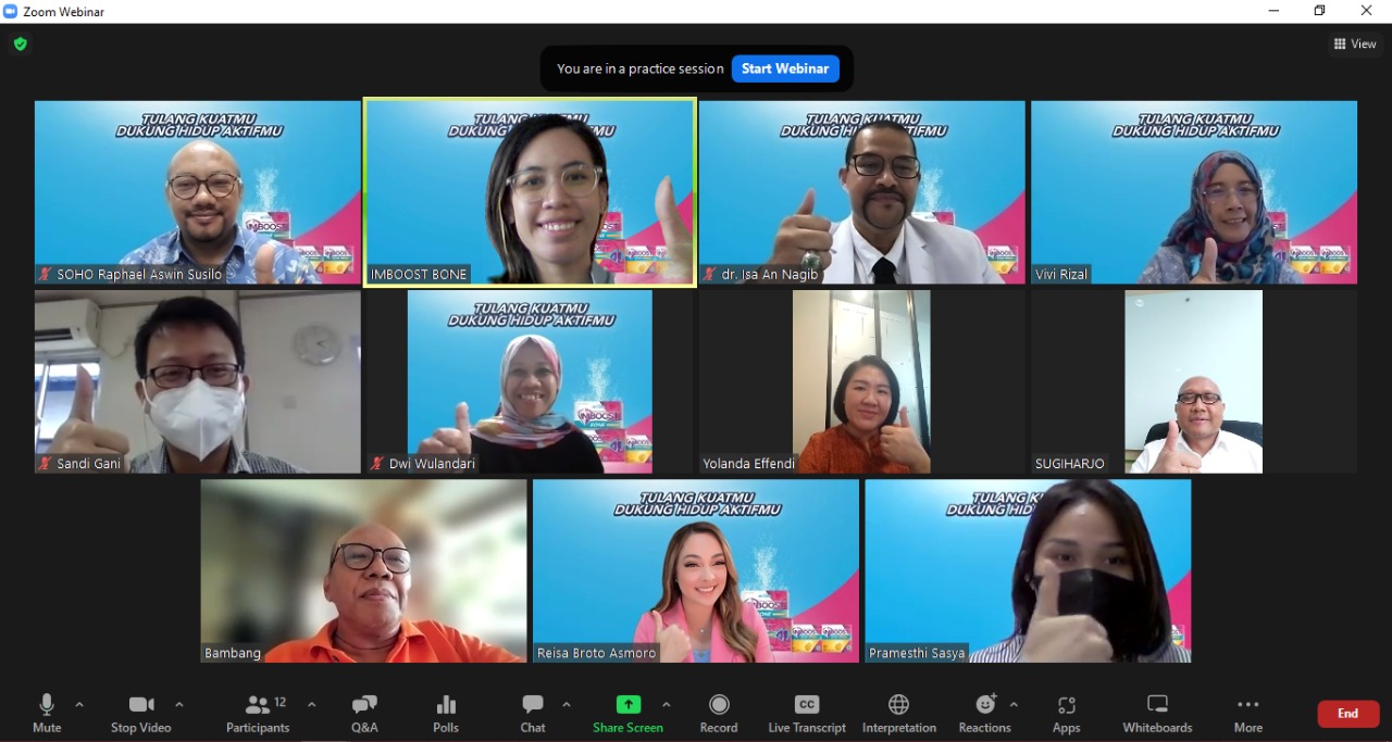 Webinar kesehatan tulang yang diselenggarakan PT Soho Global Health secara daing.
