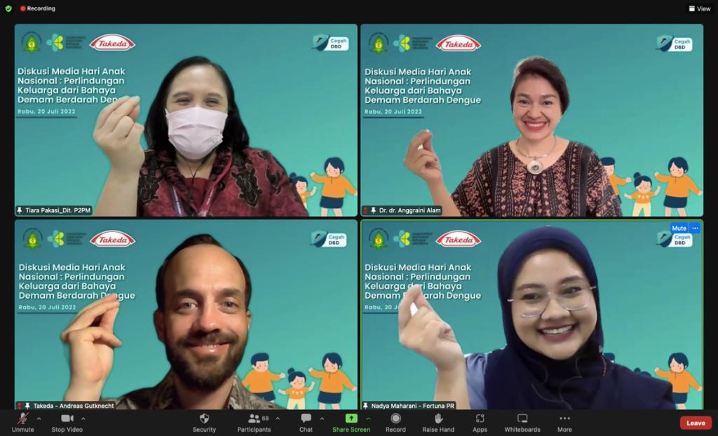  Diskusi media bertema “Perlindungan Keluarga dari Bahaya Demam Berdarah Dengue” pada Rabu (20/7).