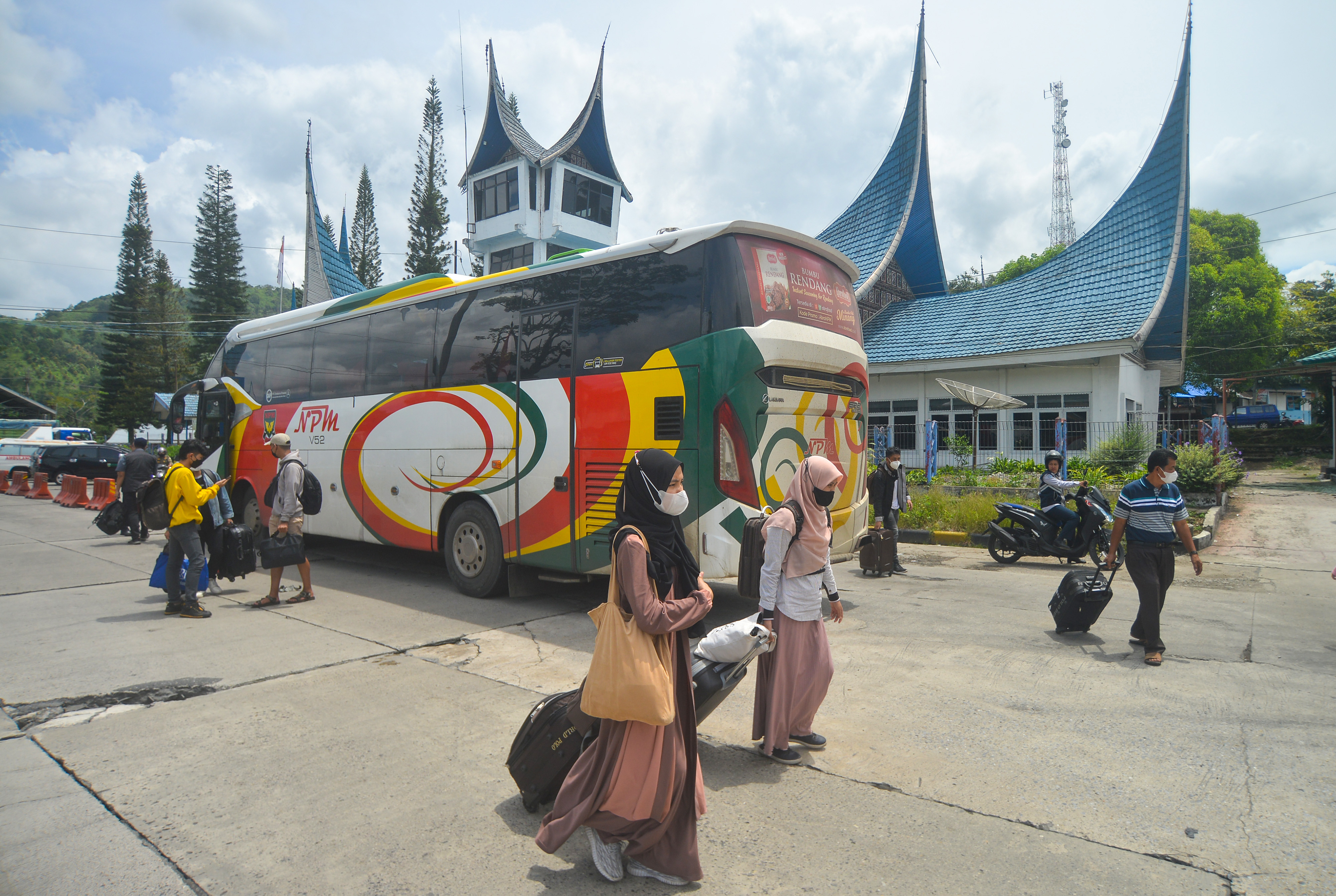 Suasana program mudik gratis yang difasilitasi Pemerintah Kota Padang Panjang, Sumatra Barat.