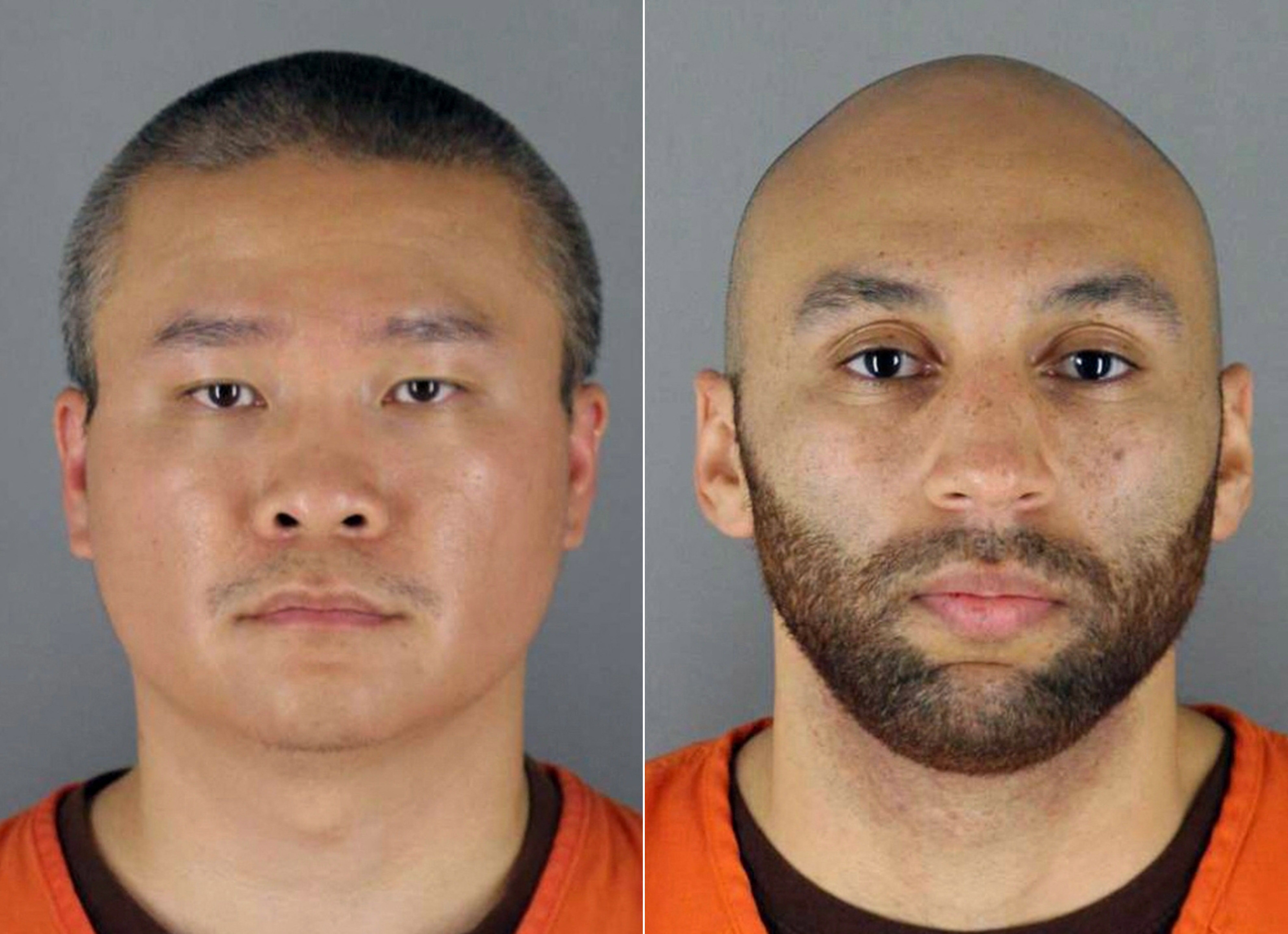 Dua polisi yang terlibat dalam kematian George Floyd, kiri ke kanan Tou Thao dan J Alexander Kueng.