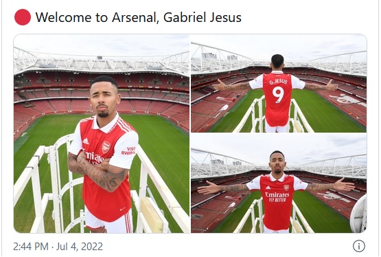 Gabriel Jesus berseragam Arsenal