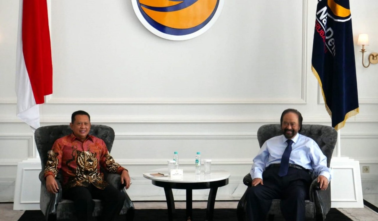 Pimpinan MPR RI berkunjung ke DPP Partai Nasdem di Nasdem Tower, Gondangdia, Jakarta Pusat. 