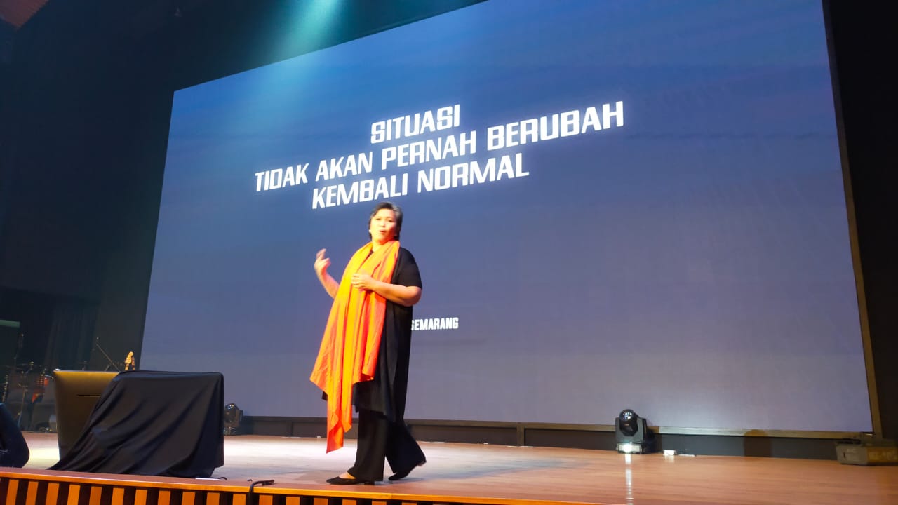 Wakil Ketua MPR RI Lestari Moerdijat saat mengisi kegiatan MGN Stage di Semarang, Jawa Tengah, Minggu (29/5).