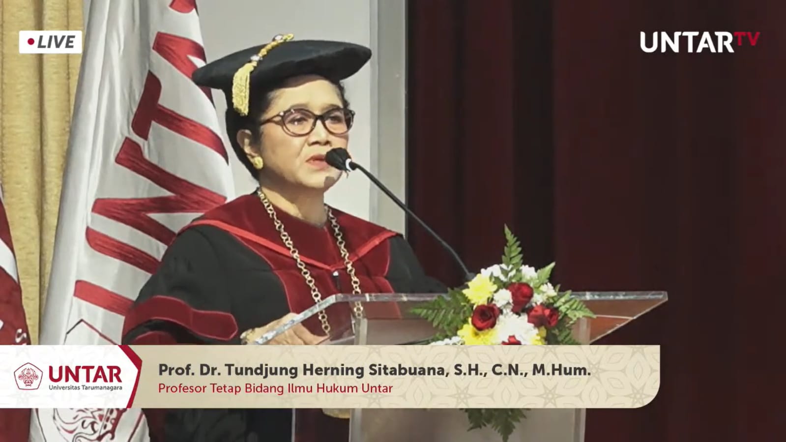 Pengukuhan Prof. Dr. Tundjung Herning Sitabuana, S.H., C.N., M.Hum. sebagai Profesor Tetap Bidang Ilmu Hukum Untar