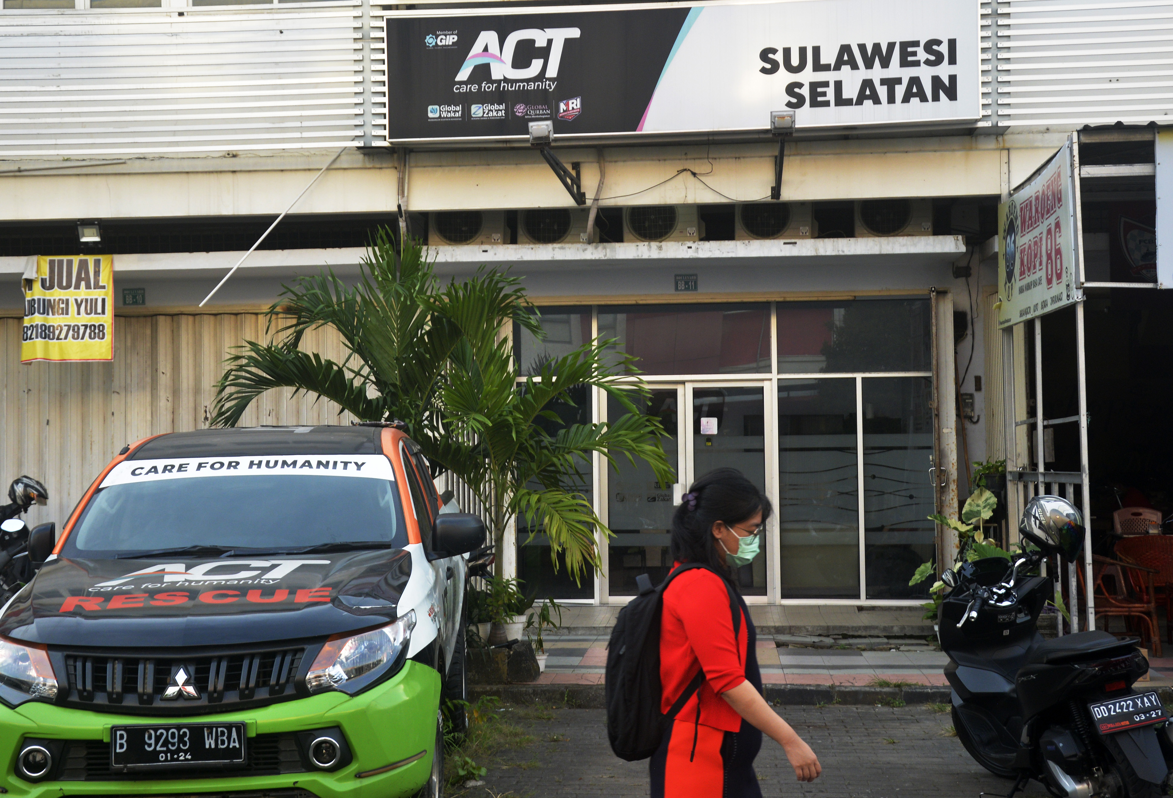 Suasana kantor Aksi Cepat Tanggap (ACT) Sulsel di, Makassar, Sulawesi Selatan.