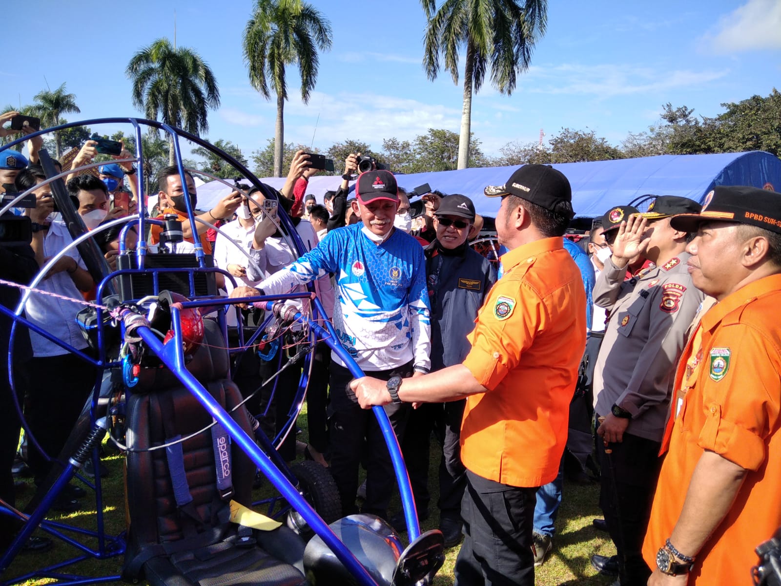 PEL SIAGA KARHUTLA: Gelar Apel Siaga Karhutla, Sumatra Selatan untuk memastikan personel dan peralatan mampu Tmenekan jumlah titik api.