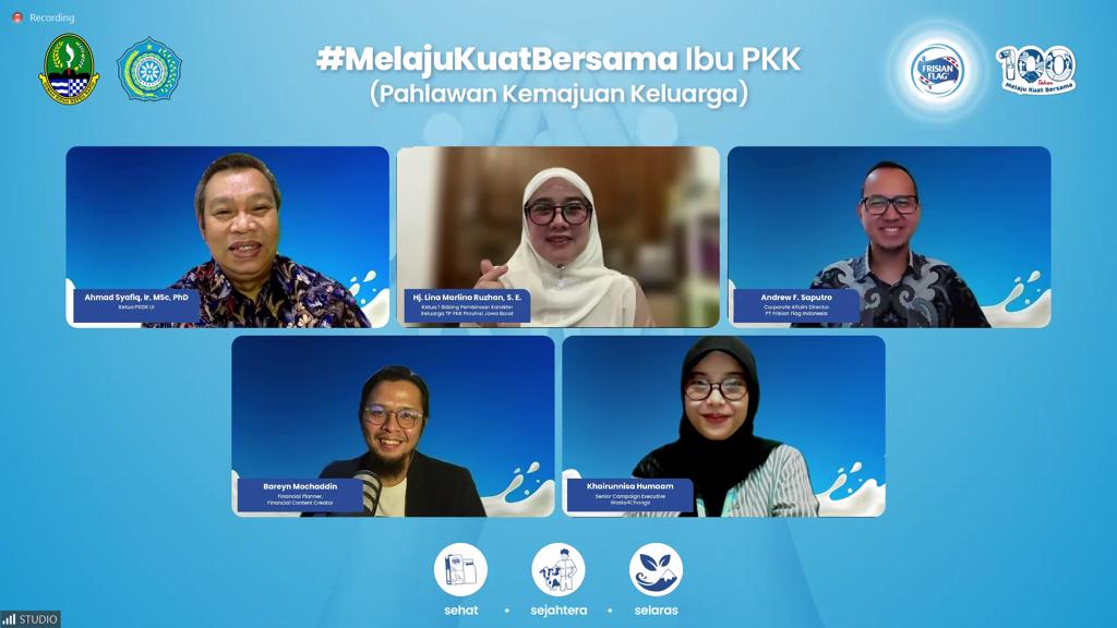 Webinar bertajuk 'Melaju Kuat Bersama Ibu PKK' (Pahlawan Kemajuan Keluarga) yang digelar PT Frisian Flag Indonesia (FFI).