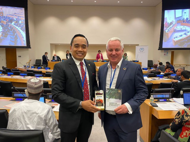 Wakil Ketua BKSAP DPR Putu Supadma Rudana (kanan) saat menghadiri High Level Political Forum on Sustainable Developmen