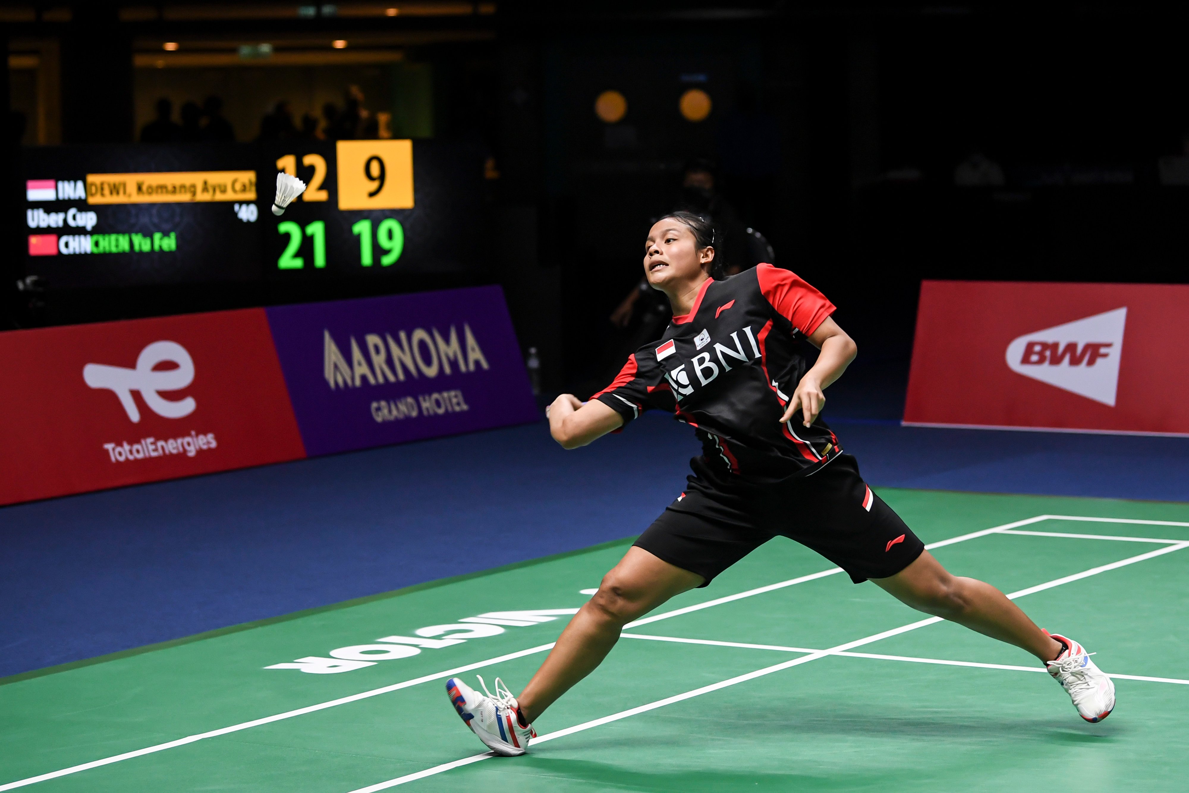 Pebulu tangkis Indonesia Komang Ayu Cahya Dewi saat berlaga.