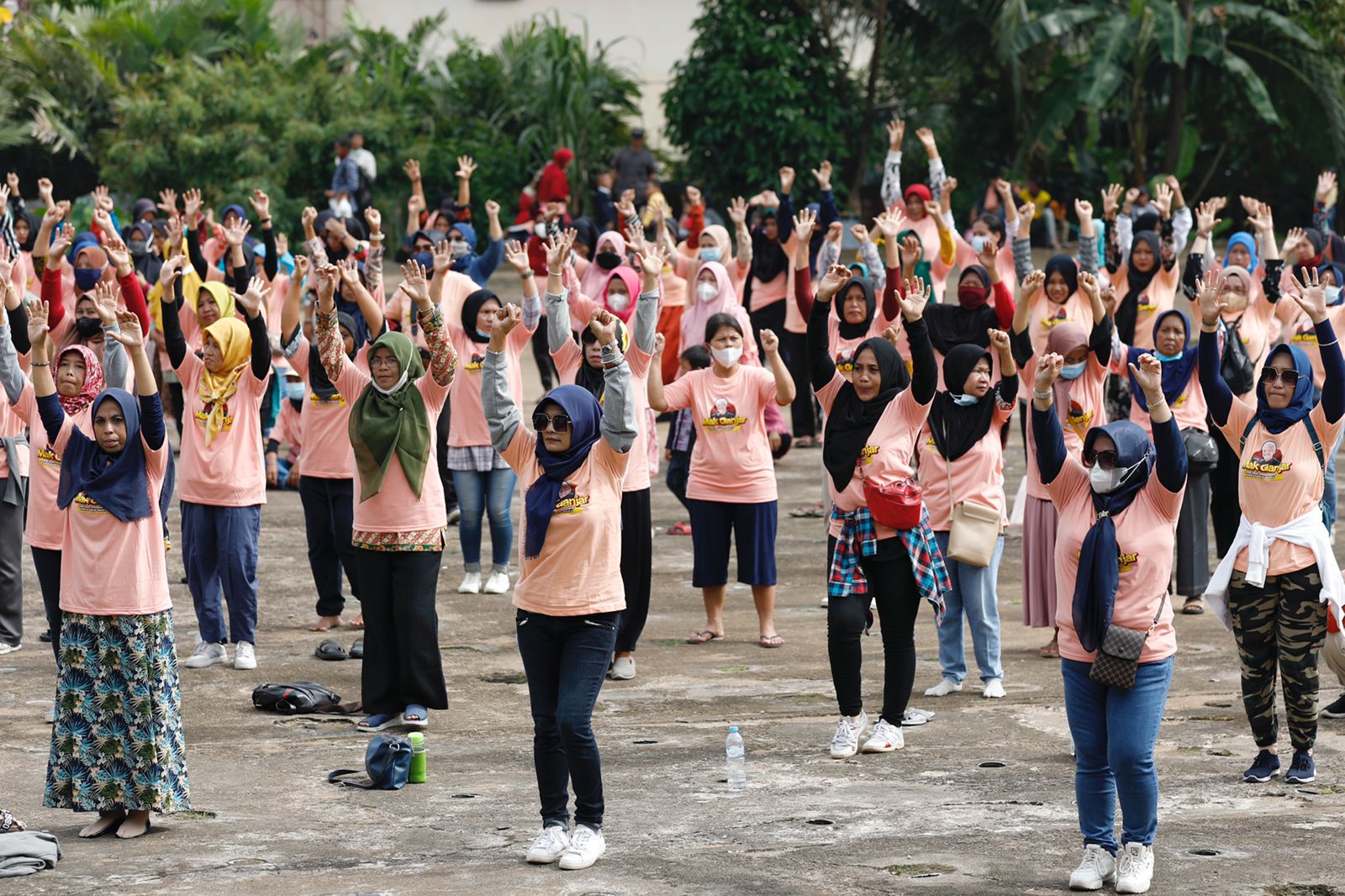 Mak Ganjar Kalbar menggelar deklarasi dan senam pagi di Pontianak, Kalimantan Barat