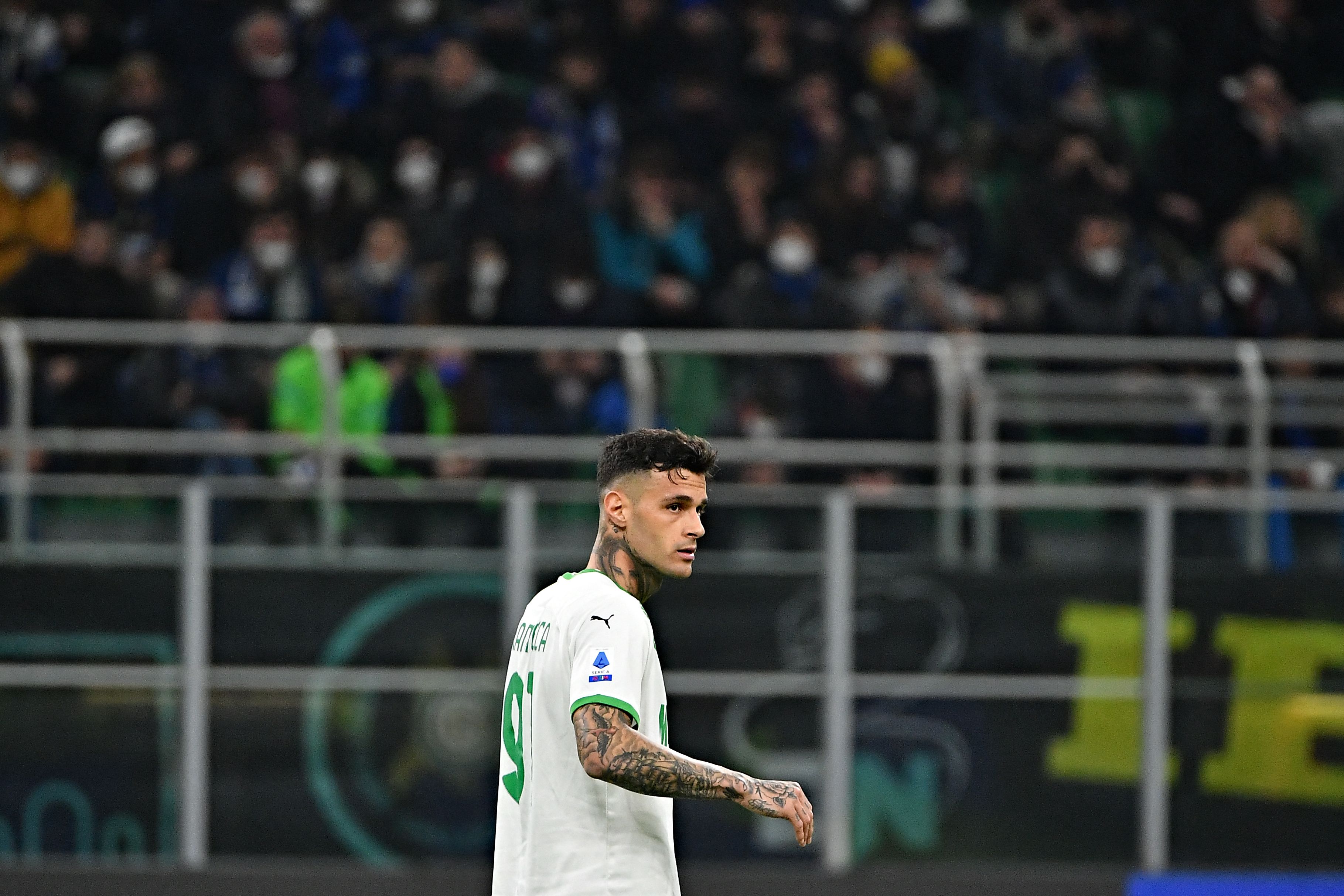 Penyerang Sassuolo Gianluca Scamacca