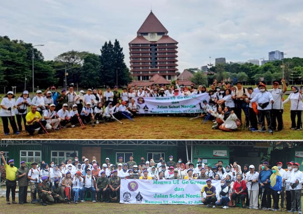Ajang Penanaman Pohon dan Jalan Sehat Nordik yang digelar Resimen Mahasiswa UI dan KJNI