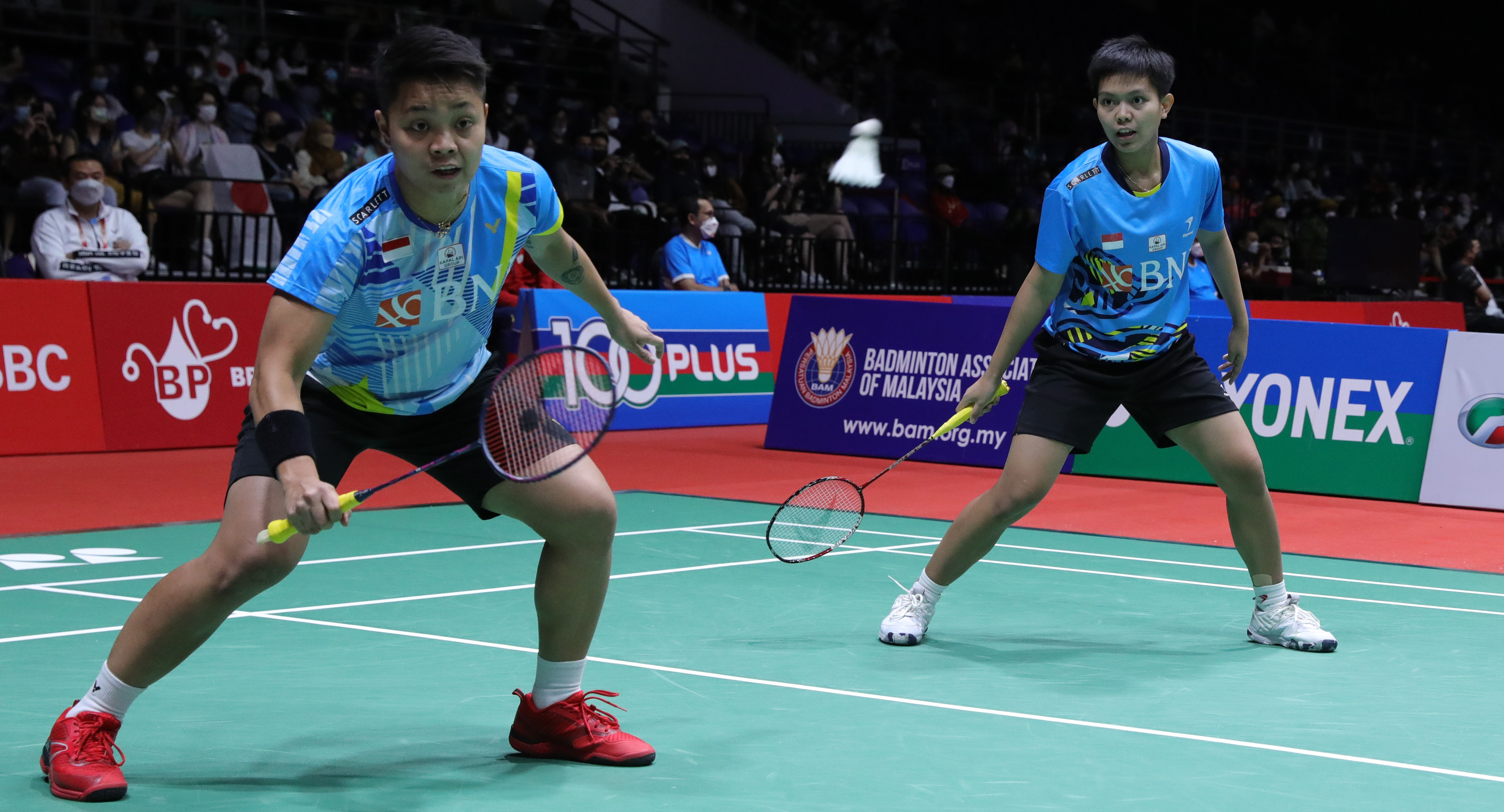 Ganda putri andalan Indonesia Apriyani Rahayu/Siti Fadia Silva Ramadhanti