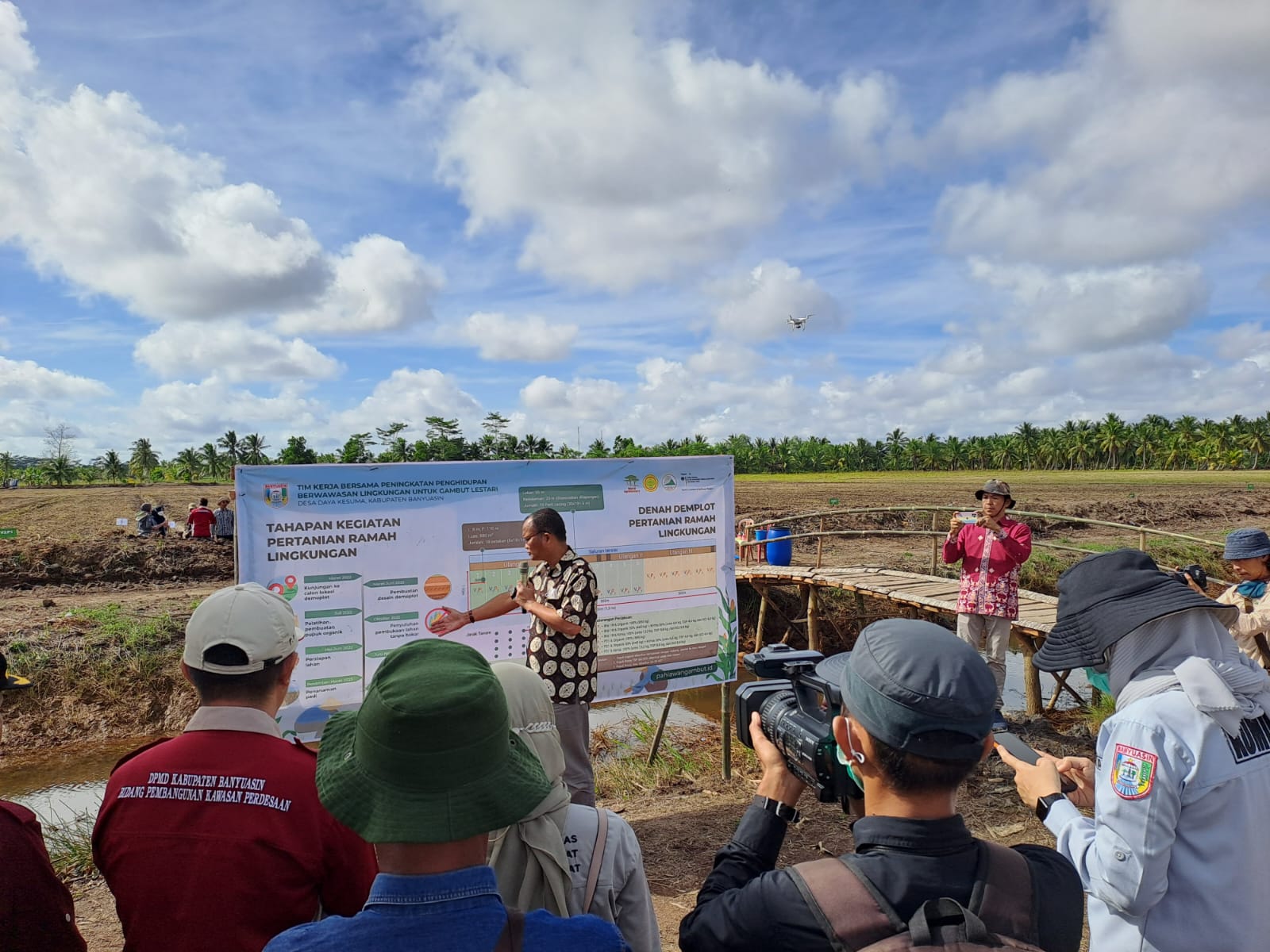Penanaman jagung di lahan gambut, Desa Daya Kesuma, Musi Banyuasin, Sumsel dengan metode pertanian ramah lingkungan.