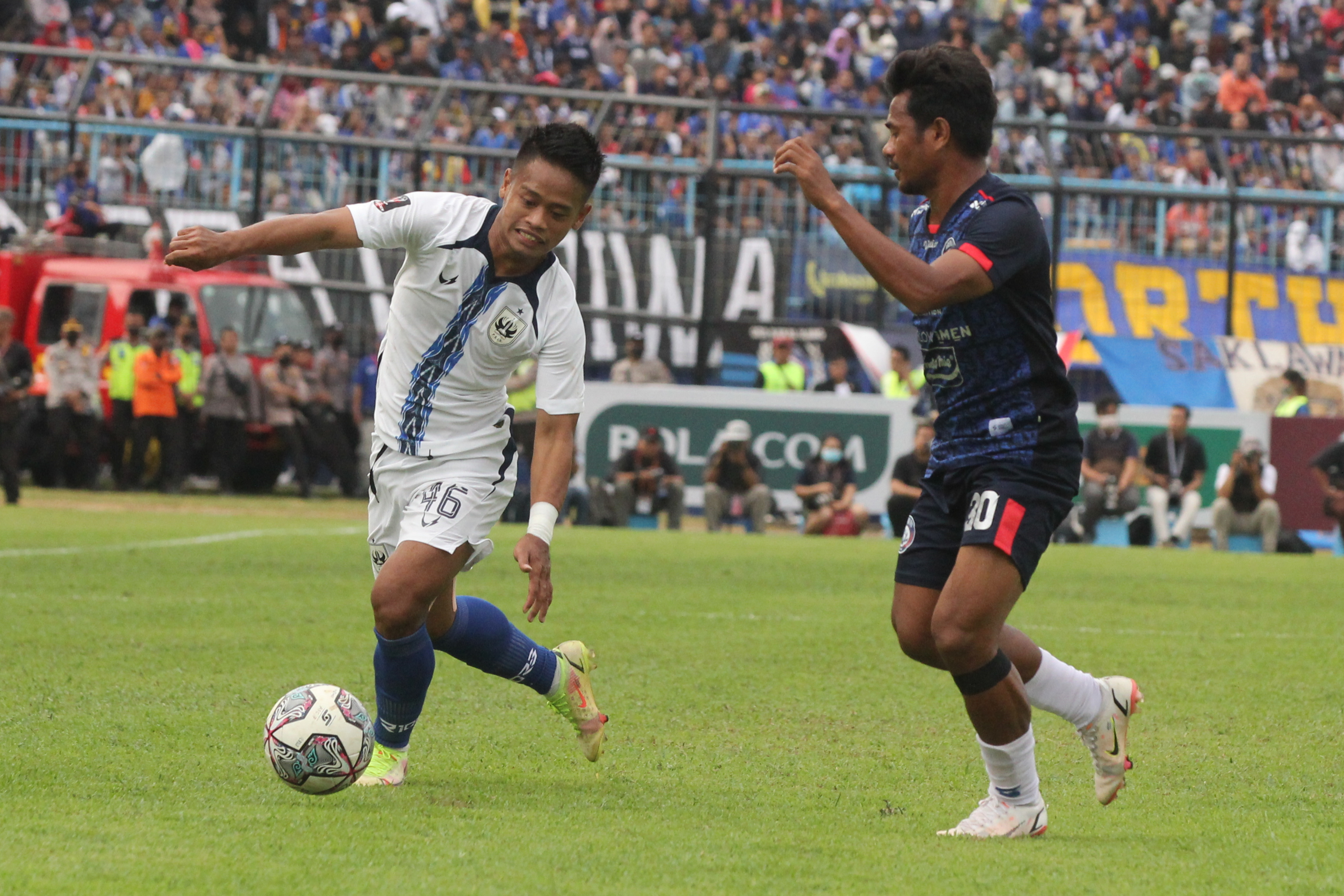 Laga PSIS lawan Arema FC di Stadion Kanjuruhan, Malang, Senin (11/7)