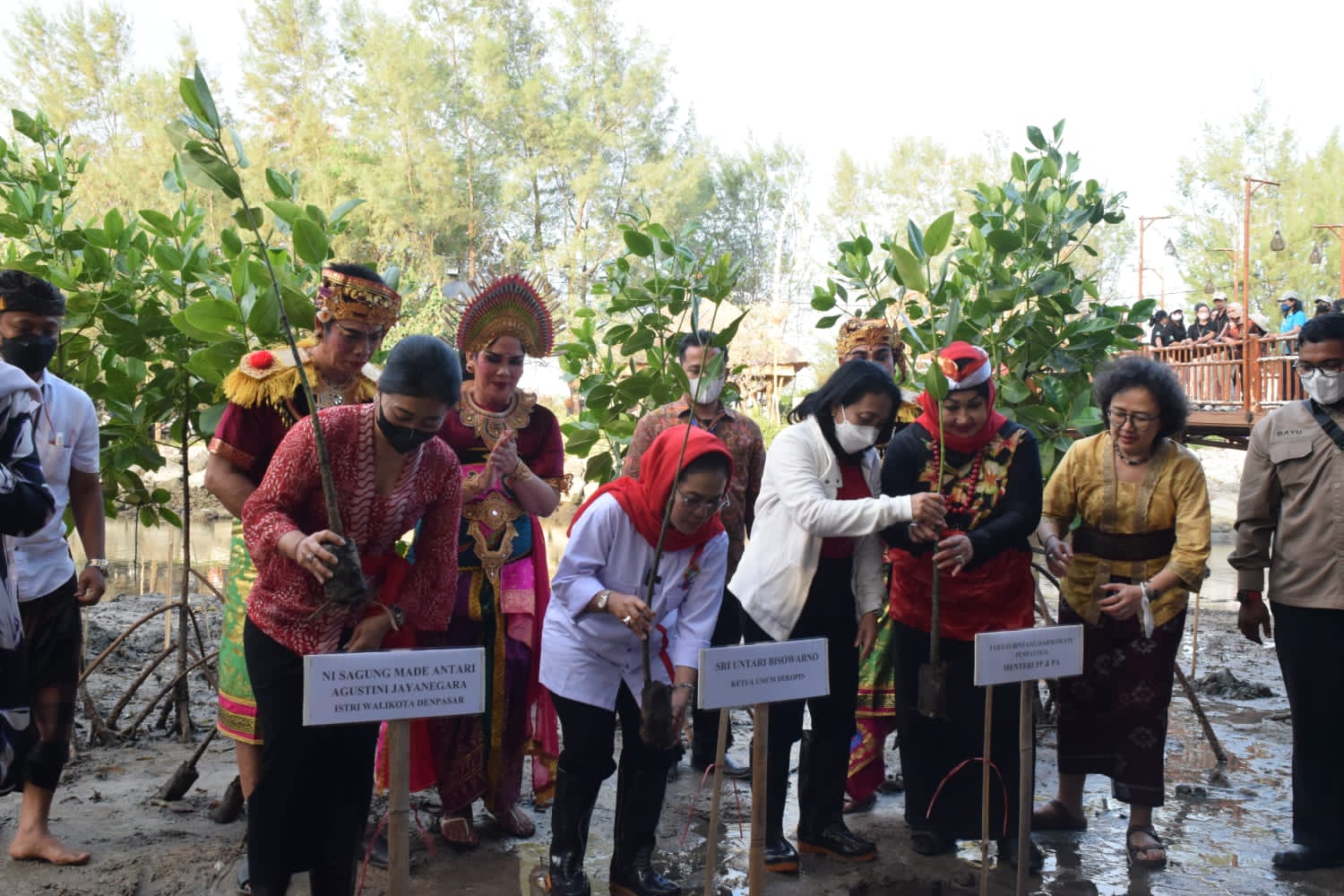 Penanaman mangrove di Perayaan Hari Koperasi Nasional (Harkopnas) ke-75 yang diselenggarakan oleh Dewan Koperasi Indonesia.