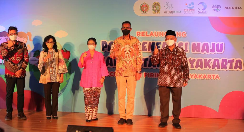 Danone Indonesia Luncurkan Kembali PAUD Generasi Maju di Taman Pintar dan Sosialisasi Program Isi Piringku di Yogyakarta, Jumat (1/7).