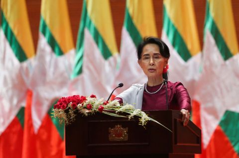 Pemimpin terguling Myanmar Aung San Suu Kyi 
