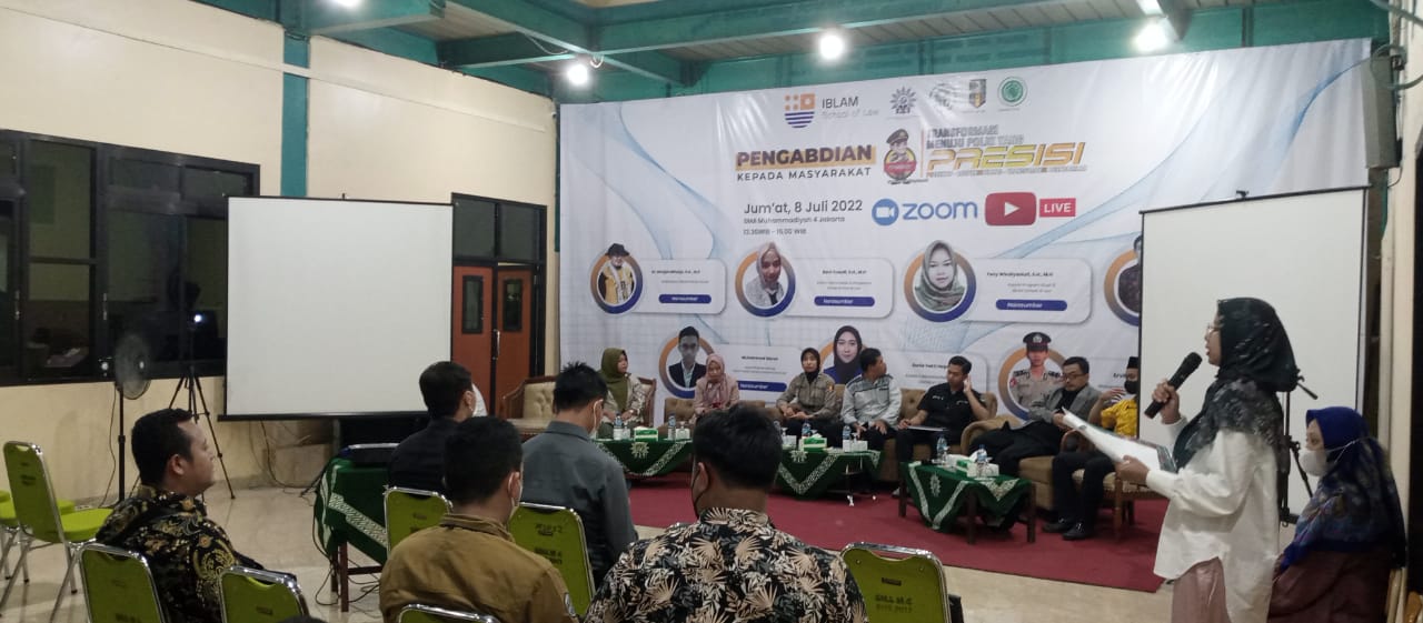 Diskusi Polri Presisi dan wawasan kebangsaan untuk menangkal radikalisme di SMA Muhammadiyah 4 Jakarta, Jumat (8/7)