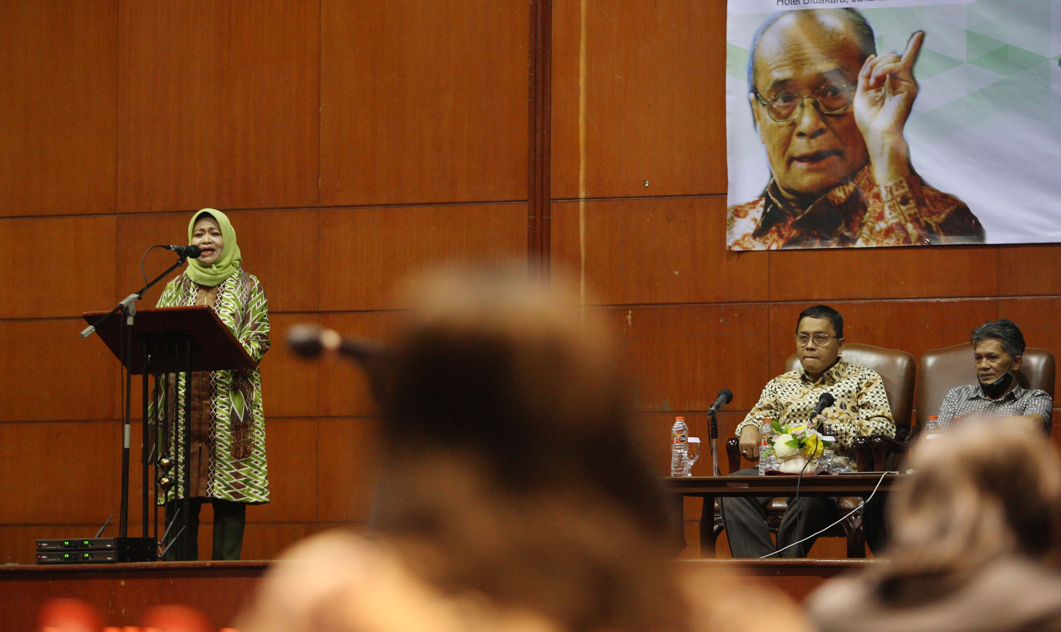 Halaqah Kebangsaan 'Mengenang dan Melanjutkan Legacy Buya Syafii Maarif' yang diselenggarakan Maarif Institute di Jakarta, Selasa (12/7). 