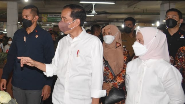 Presiden Joko Widodo berkunjung ke Pasar Petisah Medan