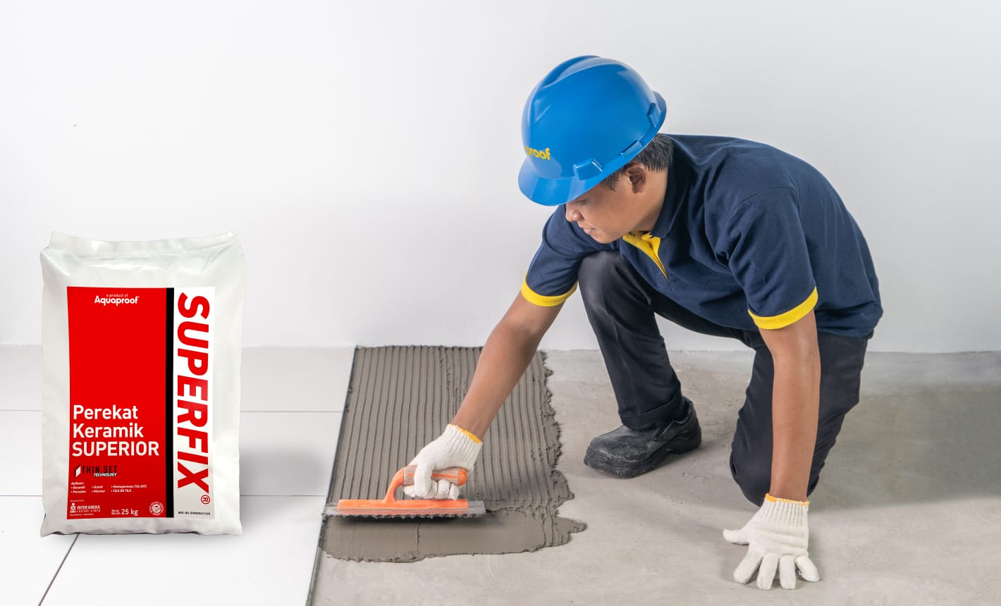 Ilustrasi aplikasi Superfix dan Supergrout A+