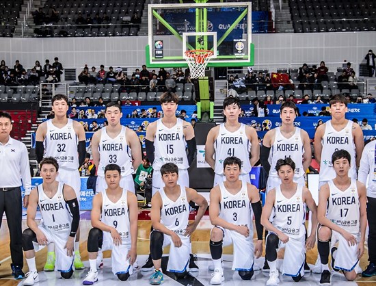 Tim nasional bola basket putra Korsel yang berlaga di FIBA Asia Cup 2022.