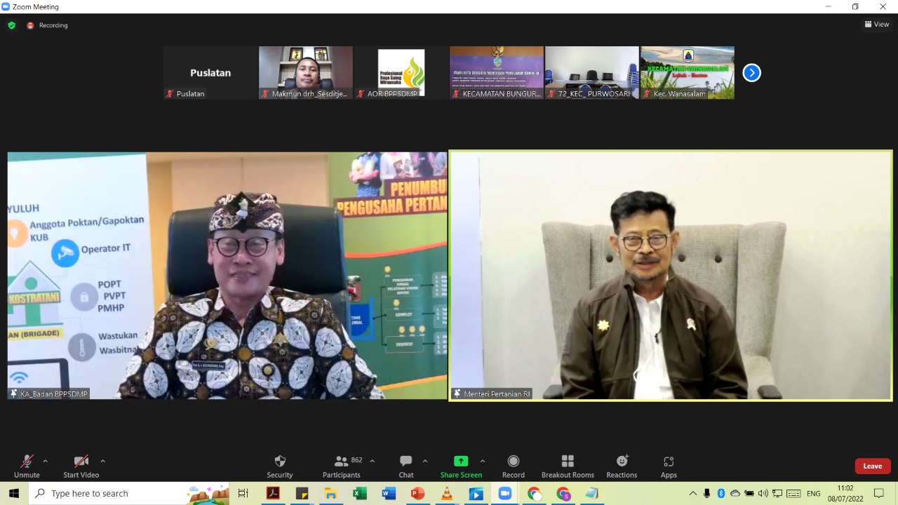 Mentan SYL menghadiri sosialisasi penanganan PMK kepada camat di Indonesia