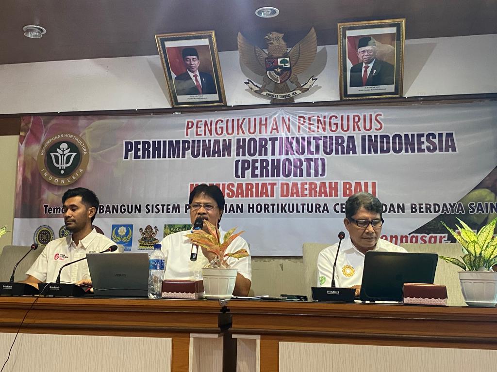 Pengukuhan pengurus Perhorti Bali, Sabtu (16/7/2022).