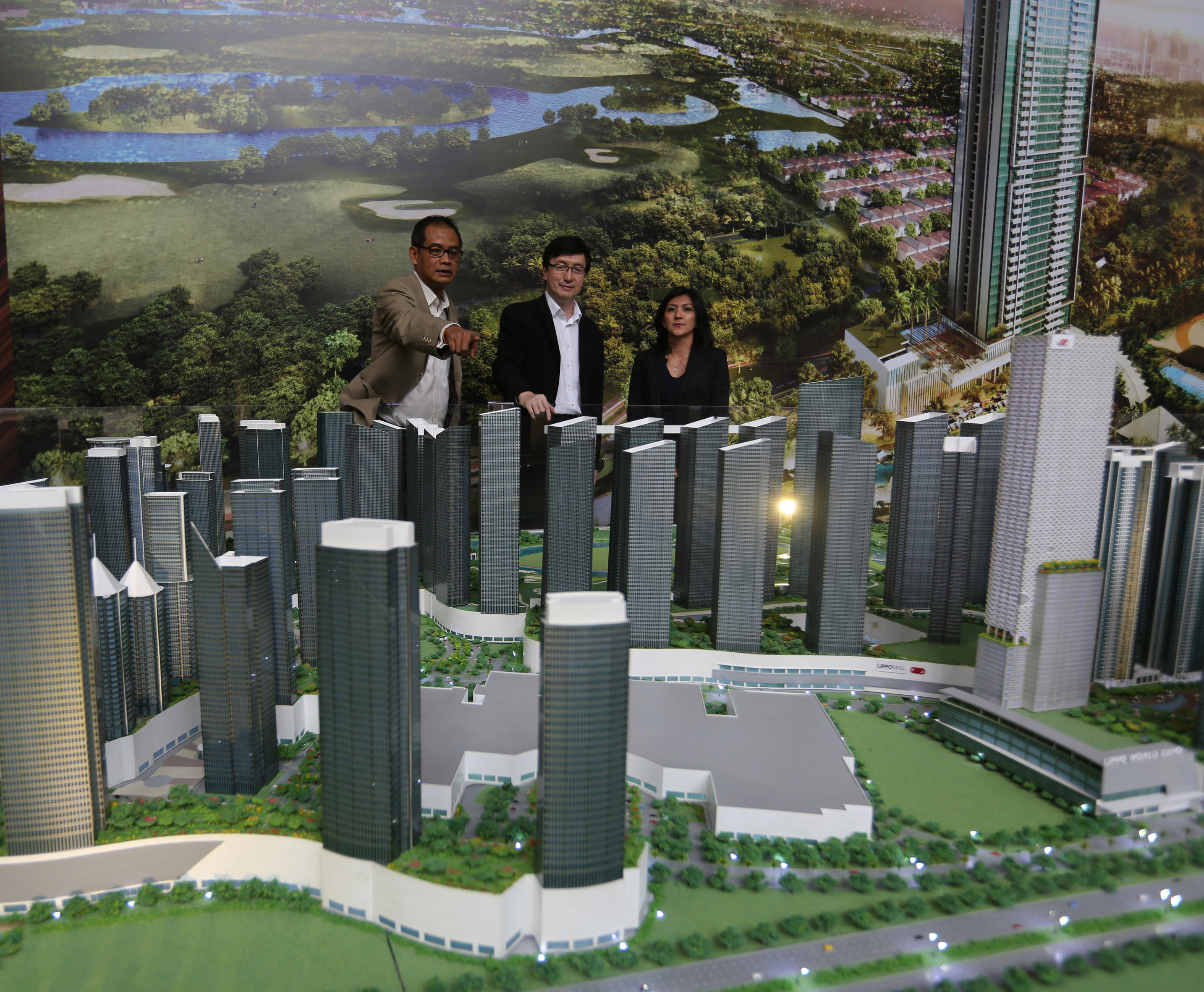 Maket kawasan Lippo Village. LPKR menegaskan komitmennya atas praktik berkelanjutan