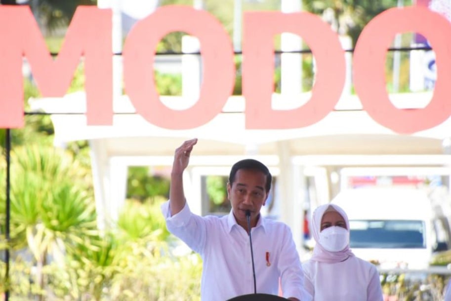 Presiden Joko Widodo saat meresmikan Bandaa Komodo di Labuan Bajo, NTT.