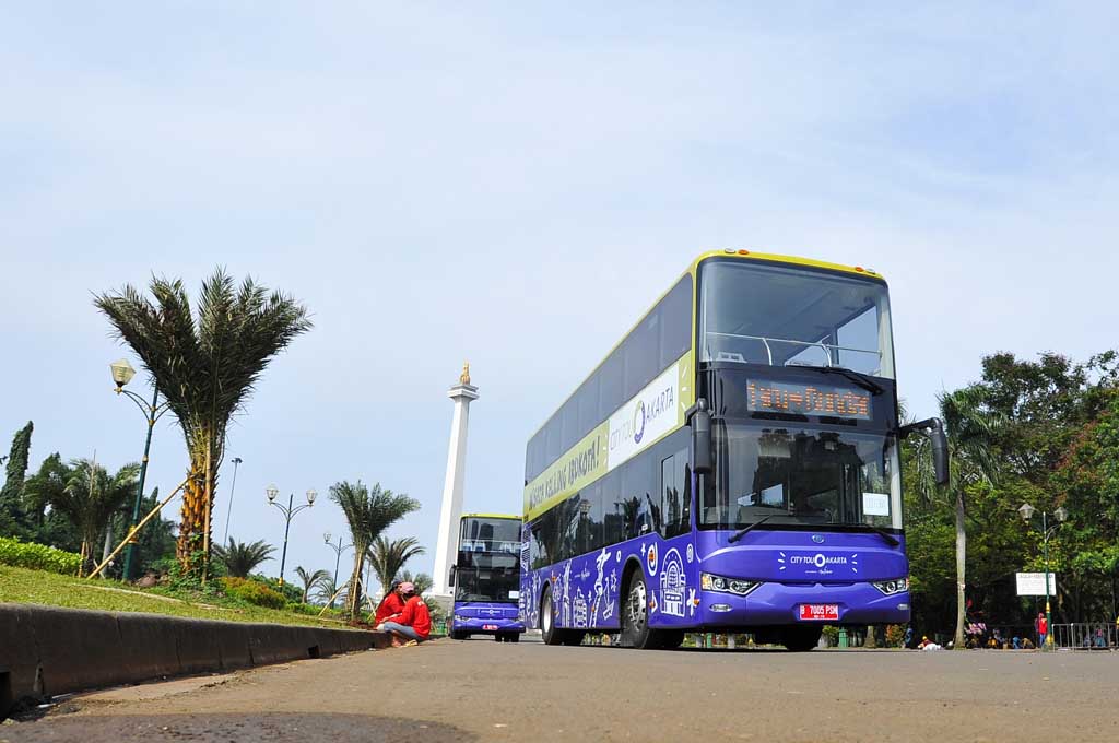 Bus tingkat gratis bagi warga yang ingin berwisata keliling di DKI Jakarta.