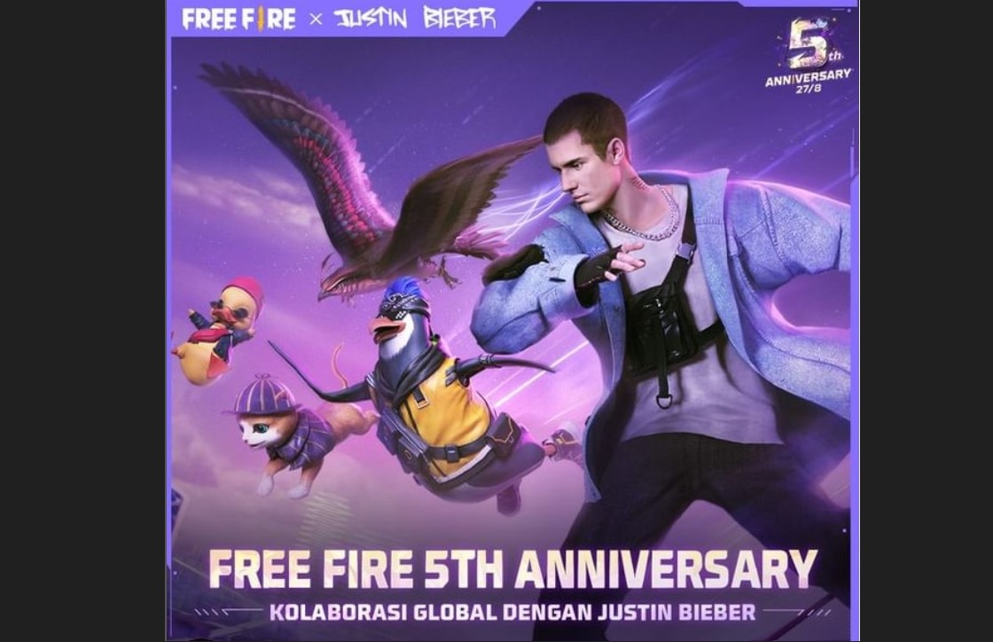 Kolaborasi antara gim Free Fire dan Justin Bieber