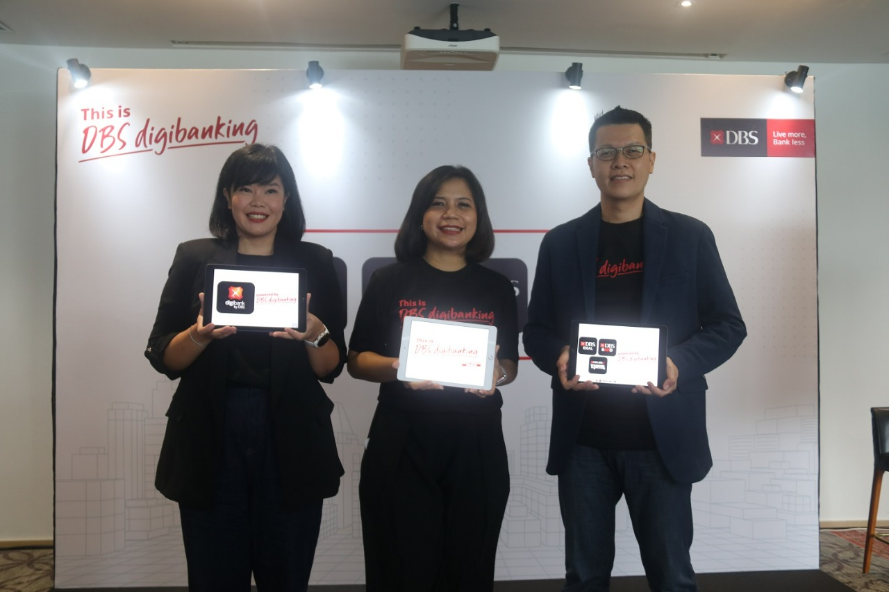 Bank DBS meluncurkan layanan perbankan digital This is DBS digibanking di Jakarta.