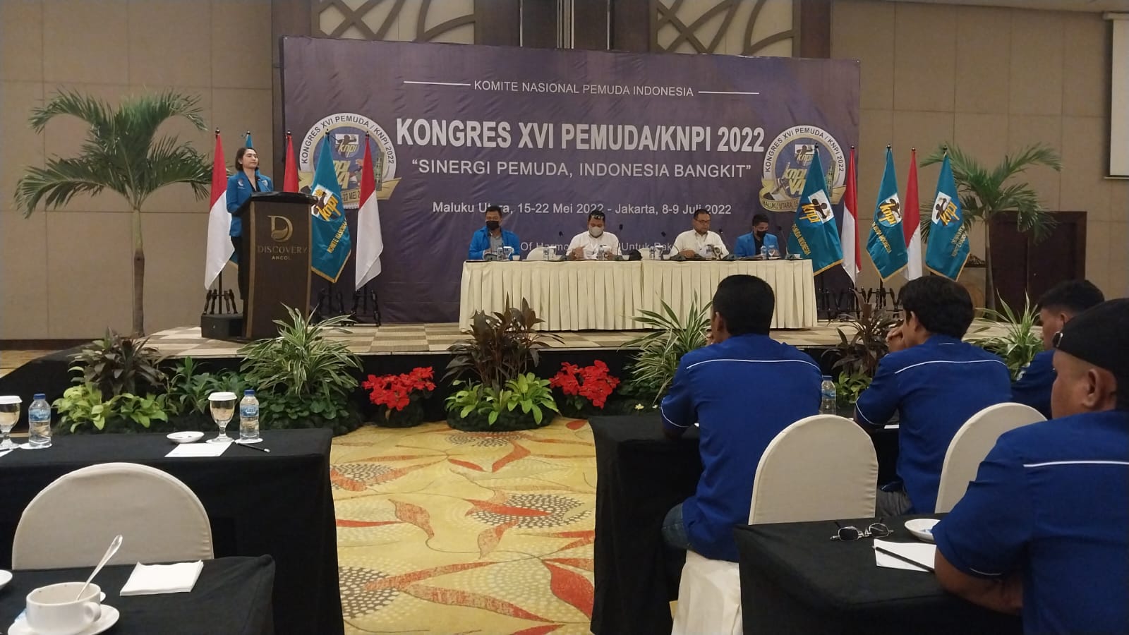 Putri Khairunnisa saat berbicara usai terpilih sebagai Ketua Umum DPP KNPI