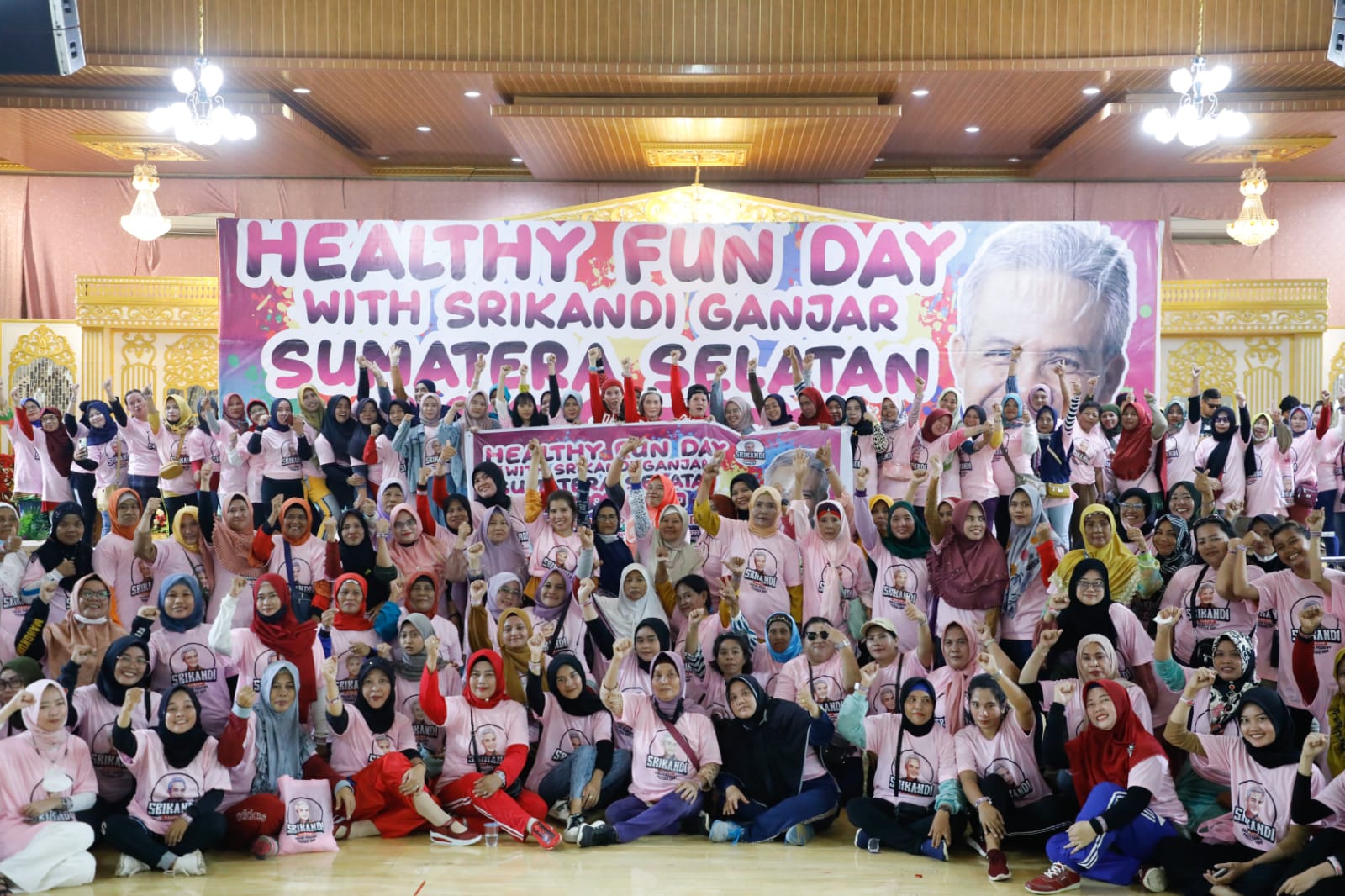 Konsolidasi dukungan untuk Ganjar Pranowo ini digelar dalam acara  healty fun day di Gedung Graha Bandara Insani, Talang Jambe, Palembang