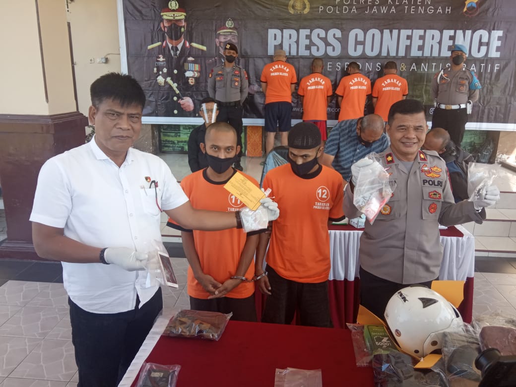 Satresnarkoba Polres Klaten Tangkap Dua Pengedar Sabu