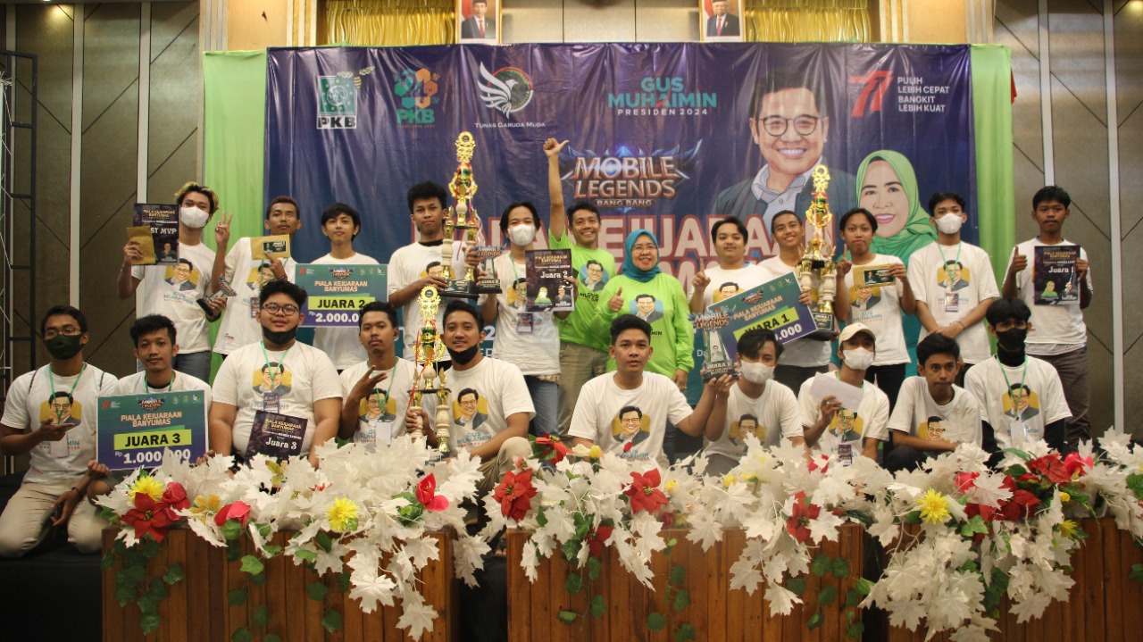 Ada 64 tim Mobile Legend bertanding memperebutkan Piala Gus Muhaimin dalam Turnamen e-sport Se-Kabupaten Banyumas, Jawa Tengah