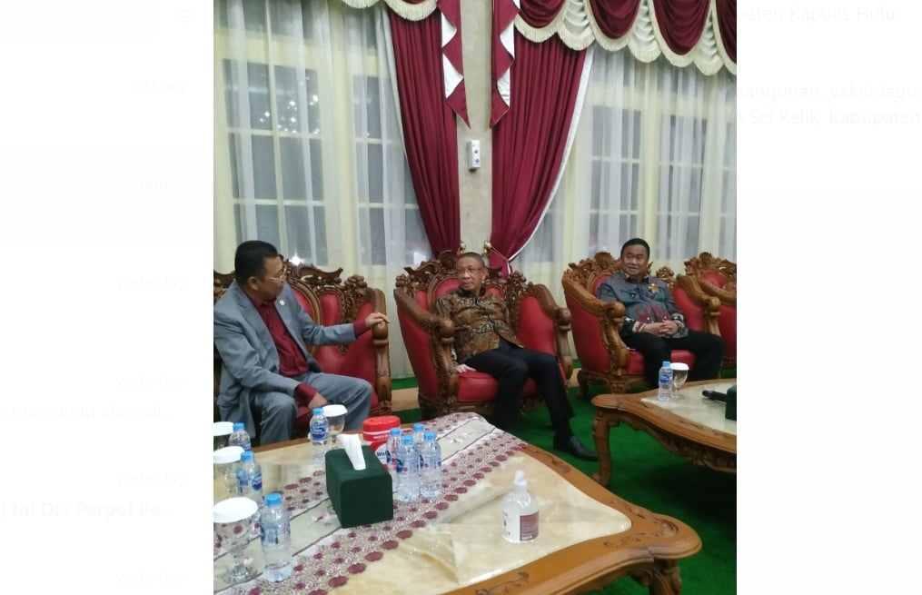 Wakil Ketua DPR RI Rachmat Gobel (kanan) saat diterima Gubernur Kalimantan Barat Sutarmidji.