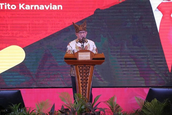 Mendagri Tito Karnavian menutup Rakernas Asosiasi Pemerintah Kota Seluruh Indonesia (APEKSI) XV di Kota Padang.