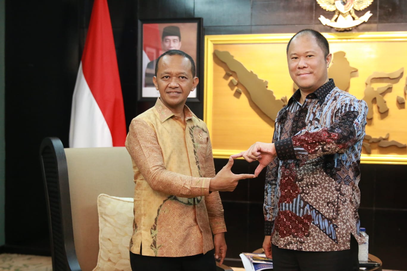 Menteri Investasi/Kepala BKPM Bahlil Lahadalia saat menerima audiensi Pengurus Pusat Jaringan Pengusaha Nasional (Japnas), Rabu (10/8).