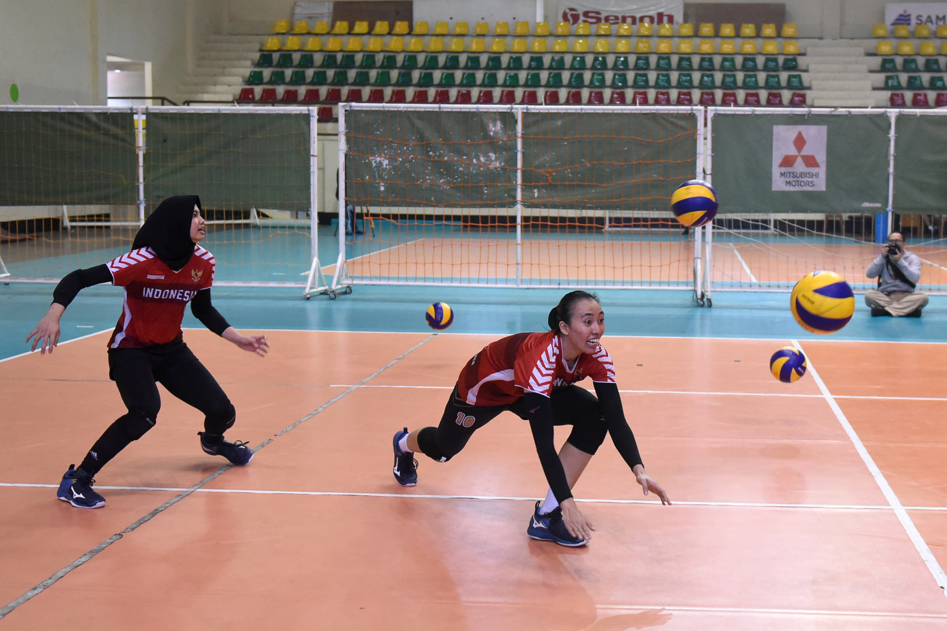 Potret timnas voli putri saat menjalani pelatihan.