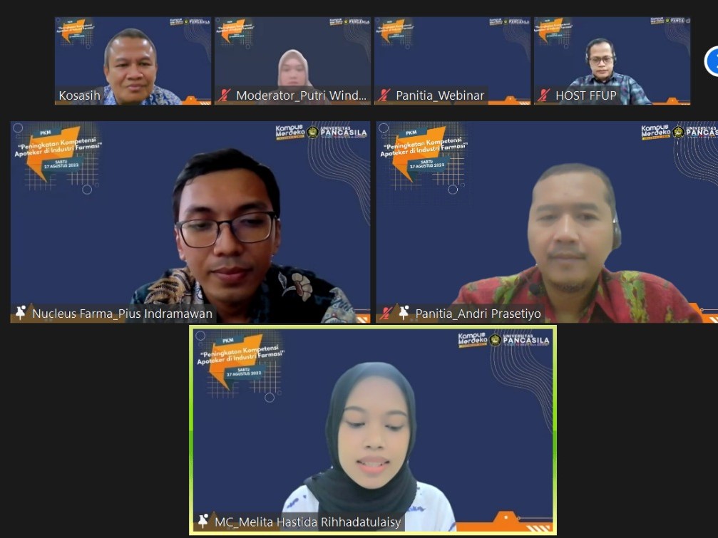 Webinar bertemakan Peningkatan Kompetensi Apoteker di Industri Farmasi.