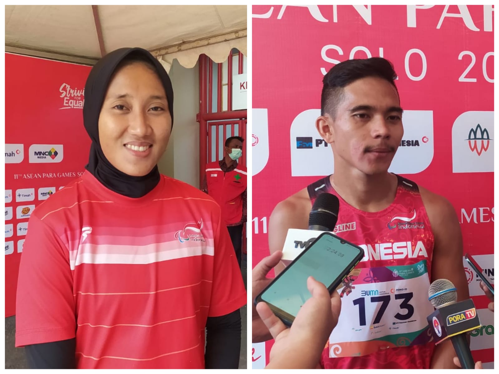 Pasangan suami istri Putri Aulia dan Nur Fery Pradana sama-sama meraih medali emas para atletik di ajang APG XI 2022 Solo, Jawa Tengah.