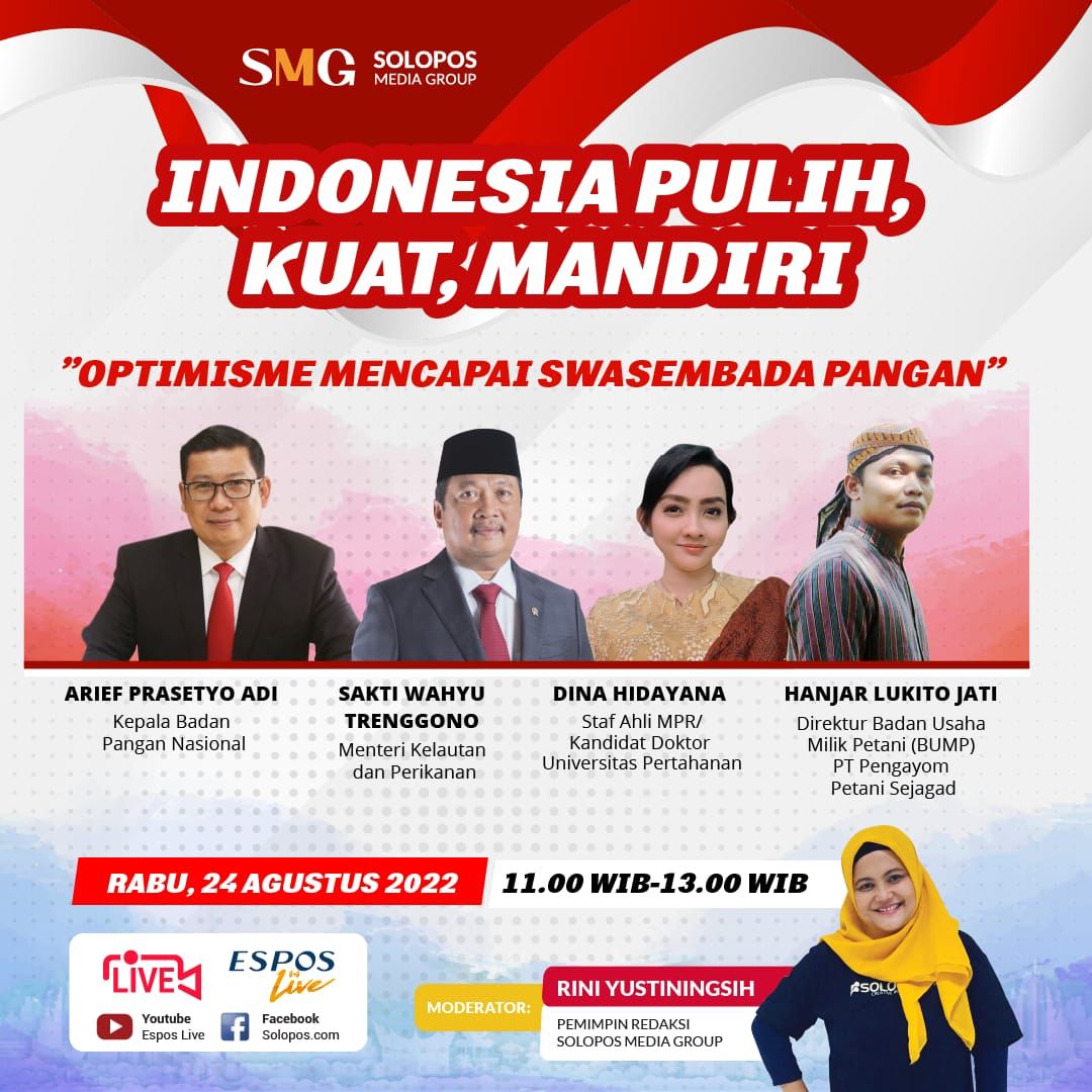 Webinar Indonesia Pulih, Kuat, Mandiri menyoroti soal pentingnya pangan