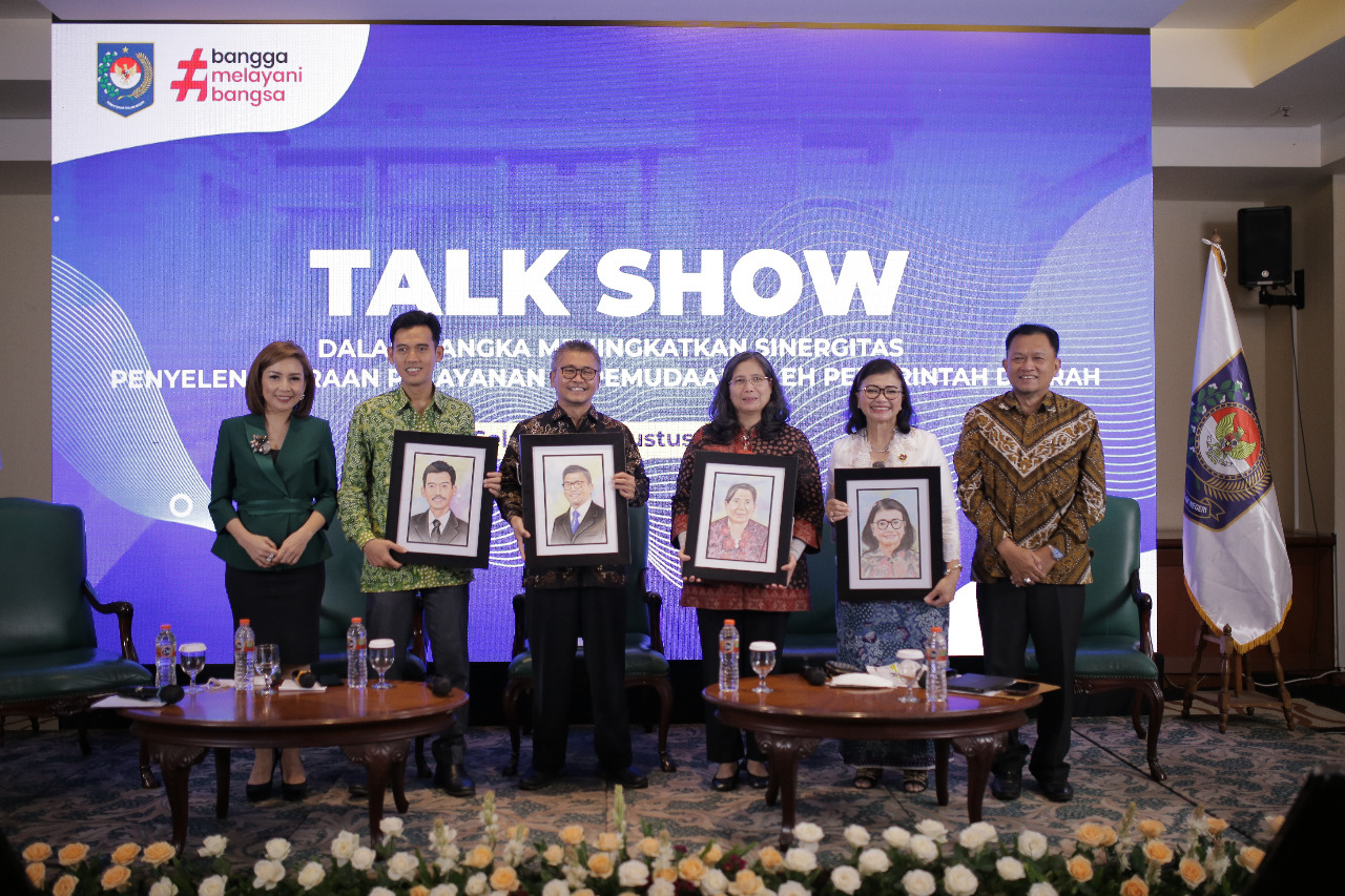 Talkshow kepemudaan yang digelar Ditjen Bina Pembangunan Daerah, Kemendagri di Hotel Bidakara, Jakarta, Selasa (23/8) secara hybrid. 