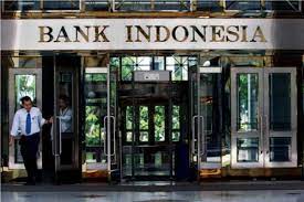 Logo Bank Indonesia di Komplek Kantor Bank Indonesia, Jakarta. 