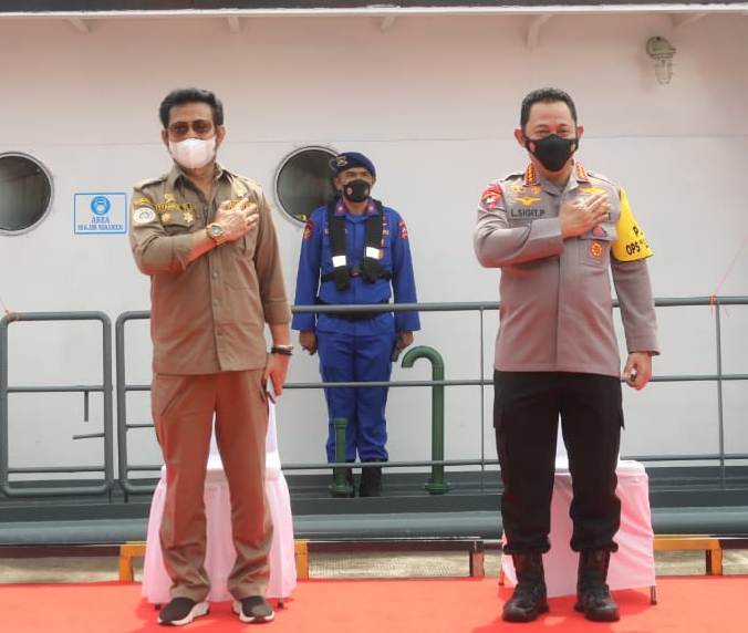 Mentan Syahrul Yasin Limpo dan Kapolri Jenderal Listyo Sigit Prabowo saat  Gebyar Ekspor Pertanian di Makassar, Sulsel, Januari lalu. 