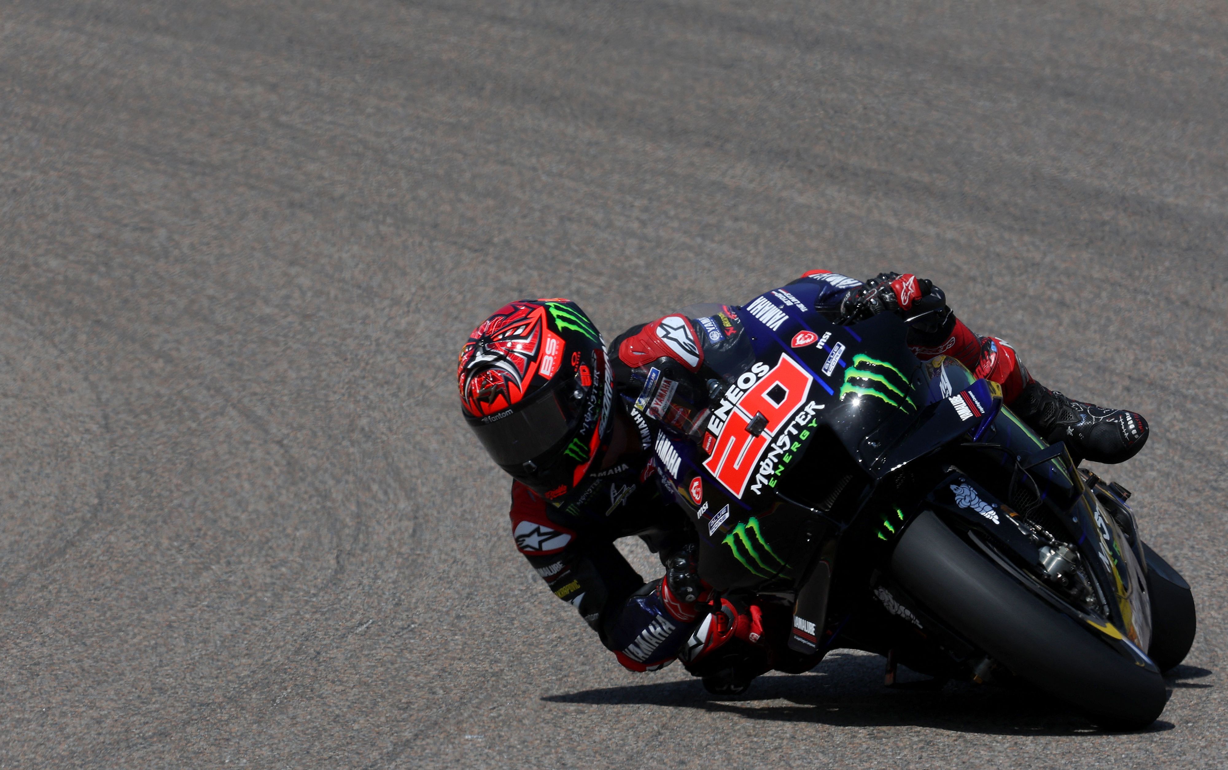 Pembalap Yamaha Fabio Quartararo saat berlaga di MotoGP Jerman.